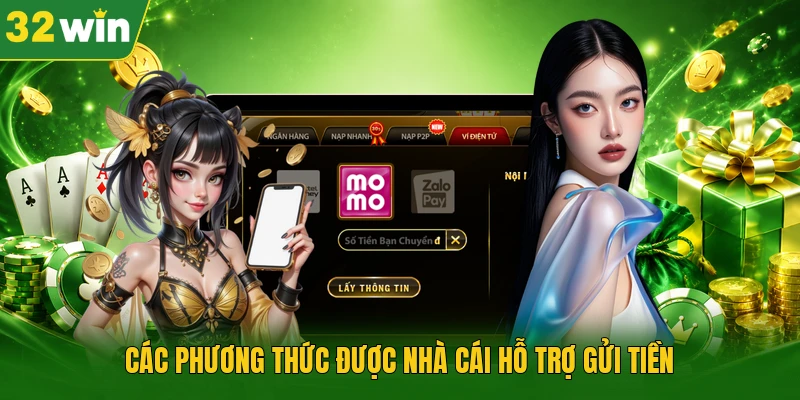 Các phương thức được nhà cái hỗ trợ gửi tiền